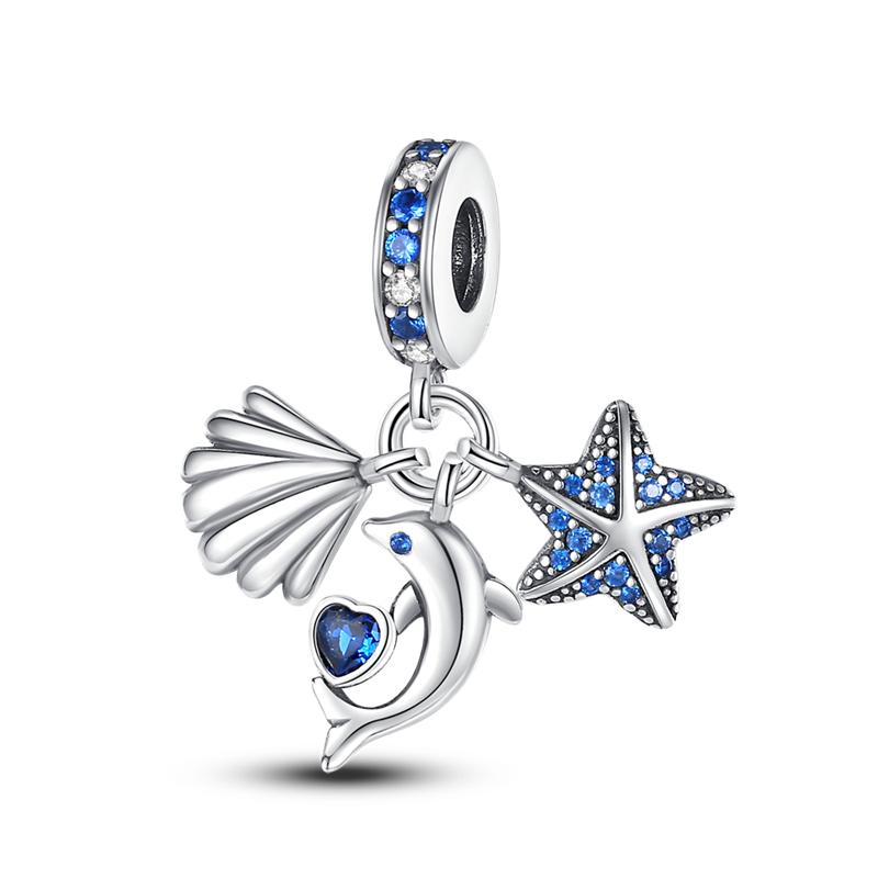 Новые мультяшные шармы серии «Космос и океан», подходят для оригинального браслета, бусины-шармы, ожерелье, женские медные украшения