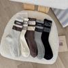 Female Autumn Winter Letter Cloth Label Sweet Fungus Lace Bubble Mouth Tube Stack Socks