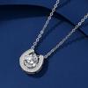 S925 Sterling Silver Moissanite Horseshoe Pendant Necklace - Simple & Elegant European-American Niche Design