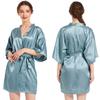Women's Solid Color Short Silk Robe Bridesmaid Party Satin Robe Bride Wedding Pajamas Home Wear