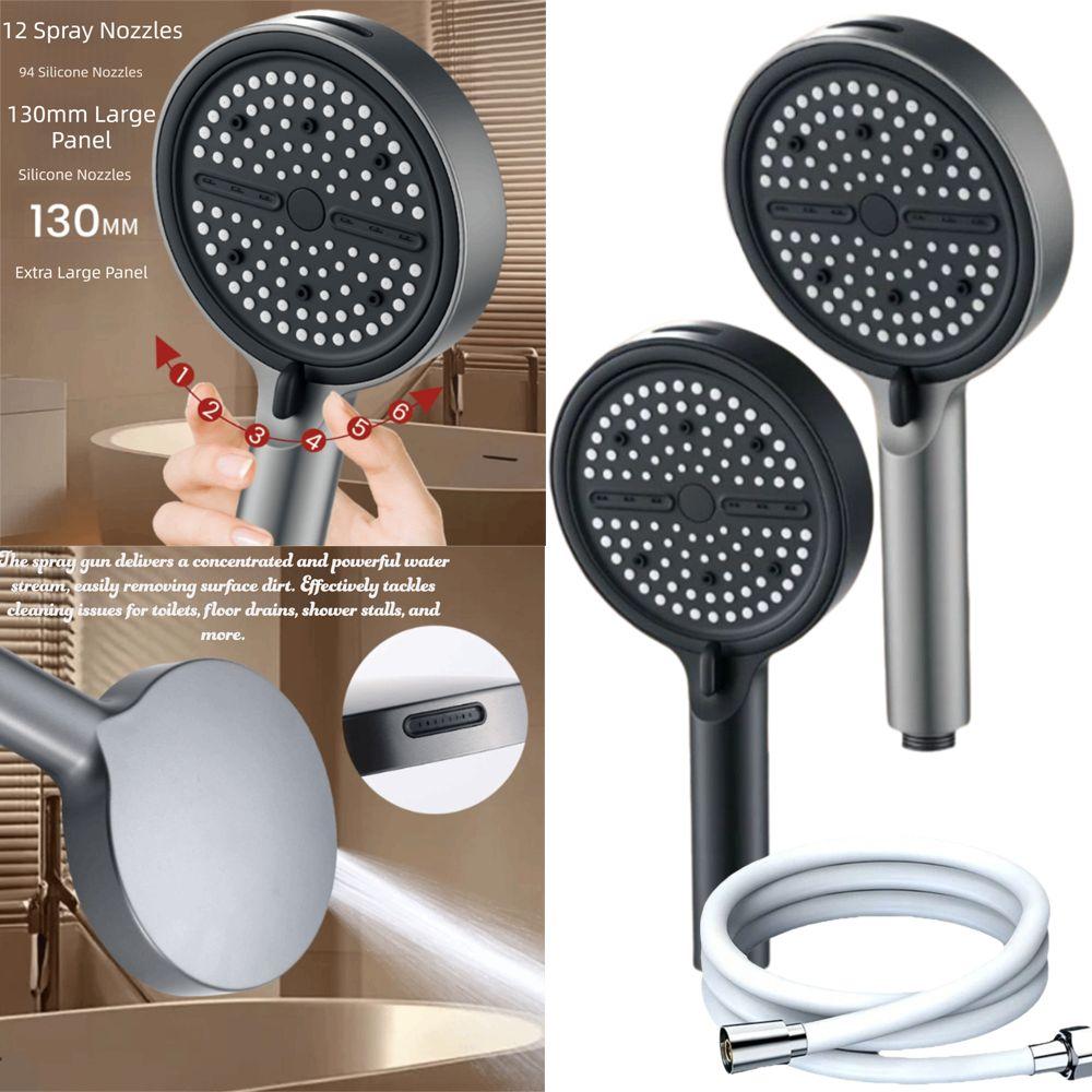 7 Modes Rainfall Shower Head Extra-Wide Large Panel High Pressure Shower Head Bathing Routine