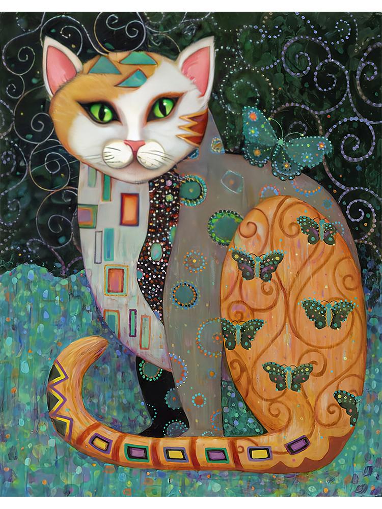 Известные произведения искусства Густав Климт постеры с изображением кота холст живопись абстрактные милые животные ретро настенная картина для гостиной домашний декор