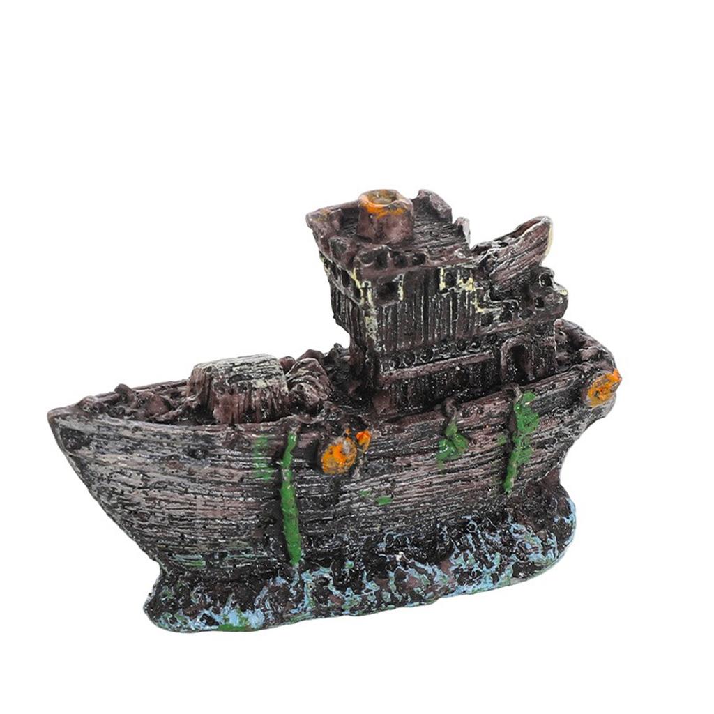 Fish Tank Decoration Fighter Vintage Airplane Ruins Fish Shrimp Shelter Cave Hideout Resin Aquarium Decor Turtle Tank Decoration