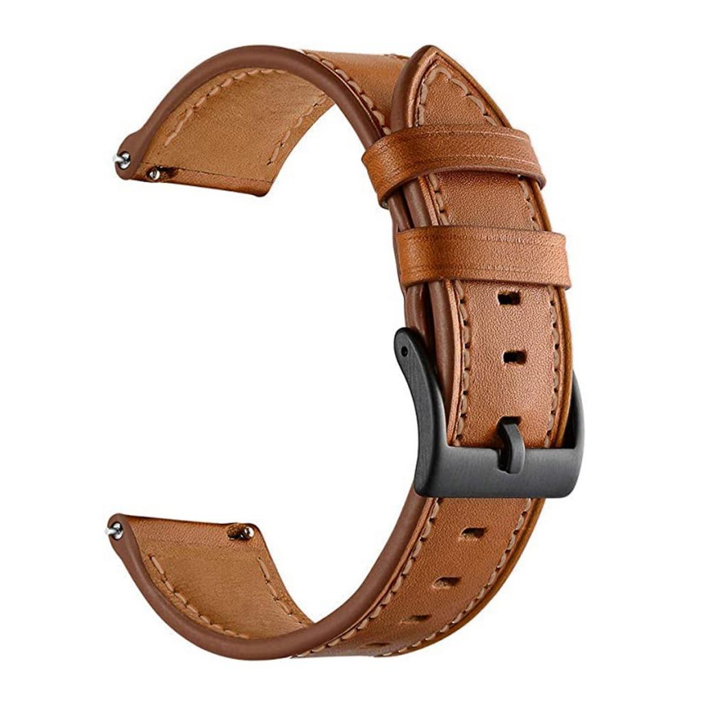 20mm Solid Color Stitching Watch Band for Garmin Venu 2 Plus / Venu / Sq 2 / Sq Fiber Leather Strap