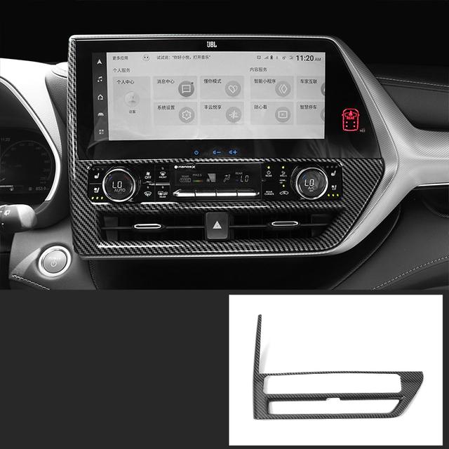 Для Toyota Highlander XU70 Refit 2022 автомобильные внутренние молдинги из углеродного волокна, крышка панели передач, аксессуары для рамки