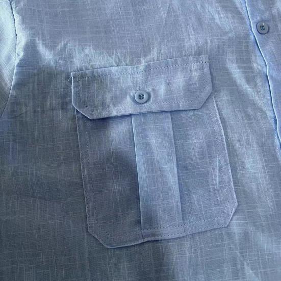 Мужская рубашка Yousheng весна-осень с нагрудными карманами, отложным воротником, застегивающимся на пуговицы, коротким рукавом, однотонный свободный кардиган, повседневная рубашка