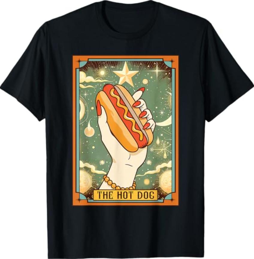 Hot Dog Bun Lover Foodie Food Lover The Hot Dog Tarot Card T-Shirt