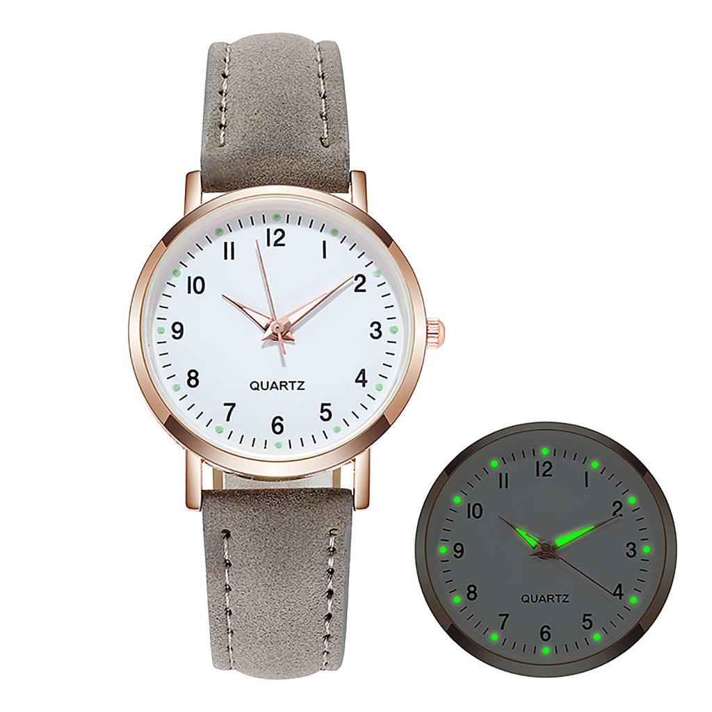 Luminous Watch For Women Fashion Casual Leather Belt Watches Simple Ladies Frosted Round Digital Quartz Wristwatches Reloj Mujer