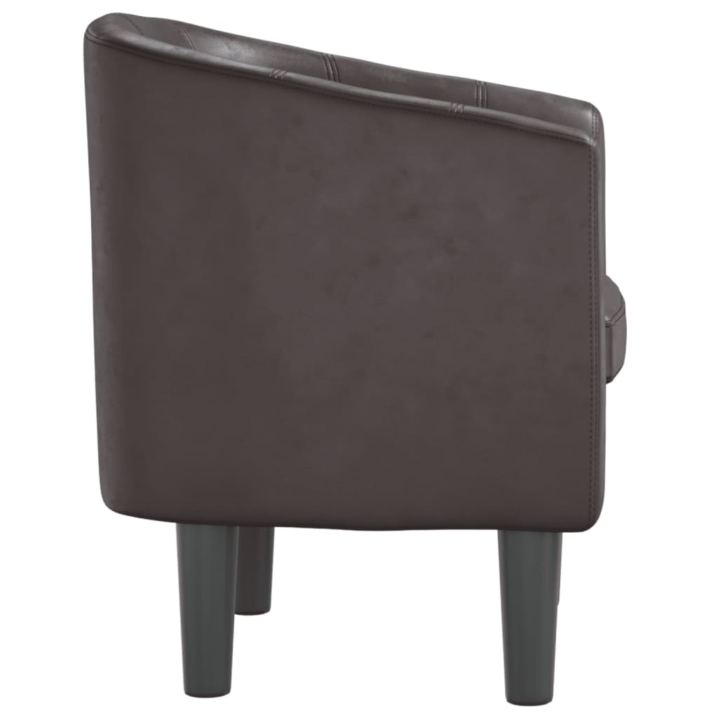 Club Chair in Brown Synthetic Leather