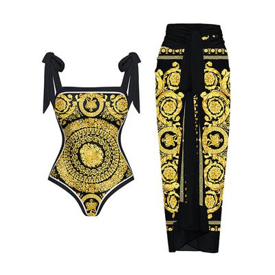 Винтажный женский цельный купальник с глубоким V-образным вырезом, накидка, женская праздничная пляжная одежда в стиле ретро, ​​летняя одежда для серфинга