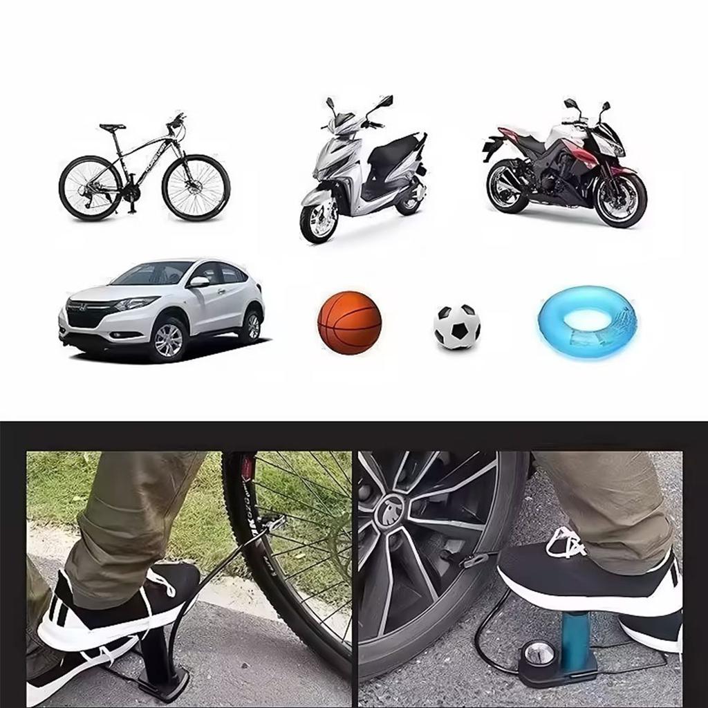 Foot Pump Motorcycle Bicycle Car Swimming Ring Ball Pedal Household Multi-function Pump Compact, Labor-saving Inflation Fast