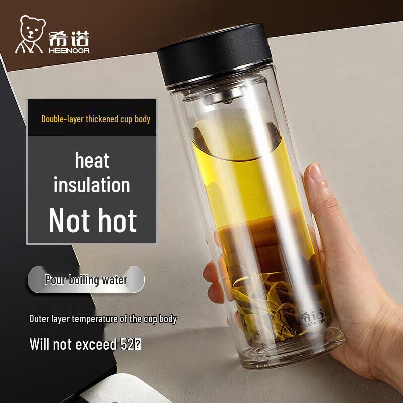 Heenoor Double-Layer Glass Business Tea Mug