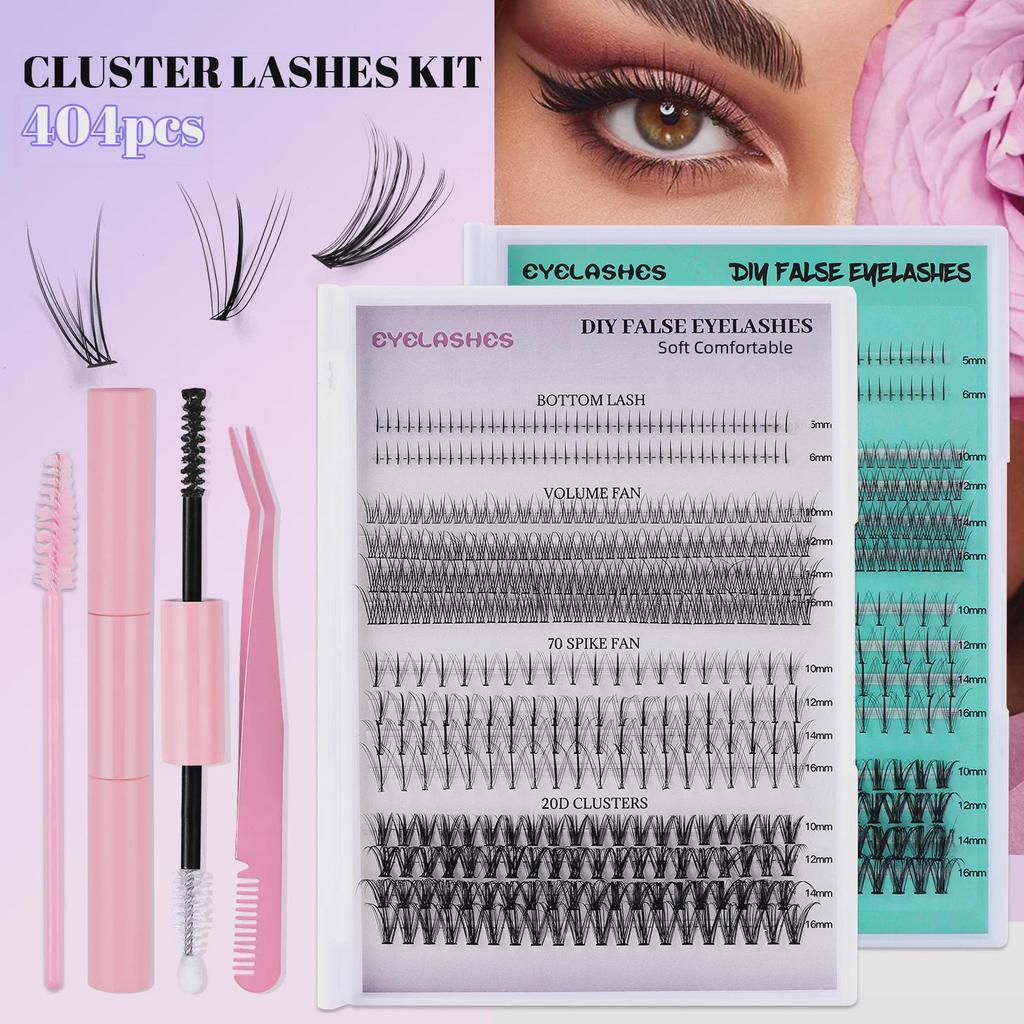 404 Clusters Large-Capacity Lower Eyelashes: DIY Mixed Small Devil Single Cluster False Lashes