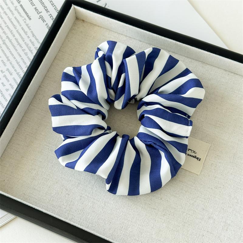 New Korean Striped Headband Trendy Simple Elastic Hair Band Blue Color Style Hair Loop For Women Hair Accessories Girls Ponytail Tie