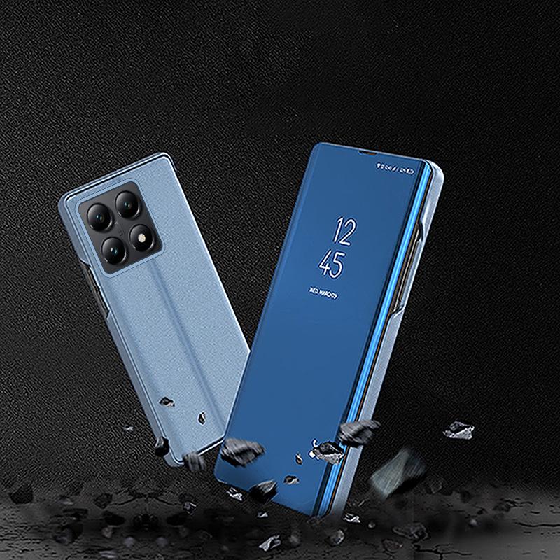 For Xiaomi14T Xiaomi 14T Pro 5G Case Luxury Mirror Leather Flip Stand Phone Cover For Xiomi Mi14T Mi 14 T 14TPro Clear View Case