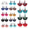 Women Colorful Charm Crystal Glitter Sequins  Dangle Tassel Earrings Fringe Drop Teardrop