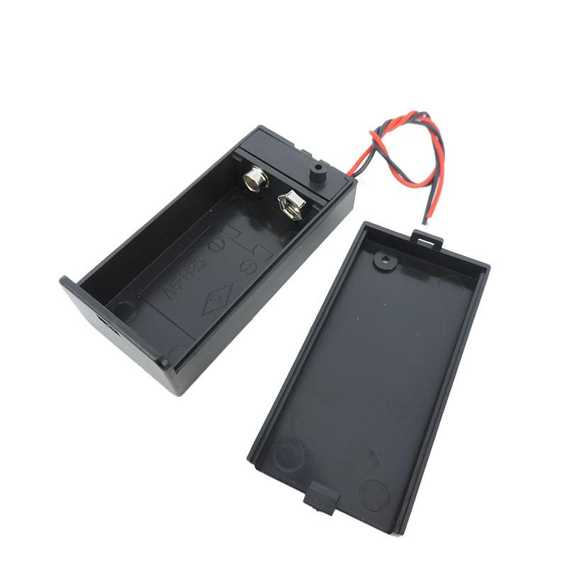 10 шт./лот, коробка с держателем батареи 9 В с проводом, переключатель включения/выключения, чехол, 2-контактный провод для коробки PP3, держатель для блока питания «сделай сам», док-станция
