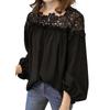 [unifiss] блузка гонка вышивка рубашка шифон топы Расслабляющий простой отдых весна лето дамы Удобная для ношения одежда полный кружевной рукав Нет