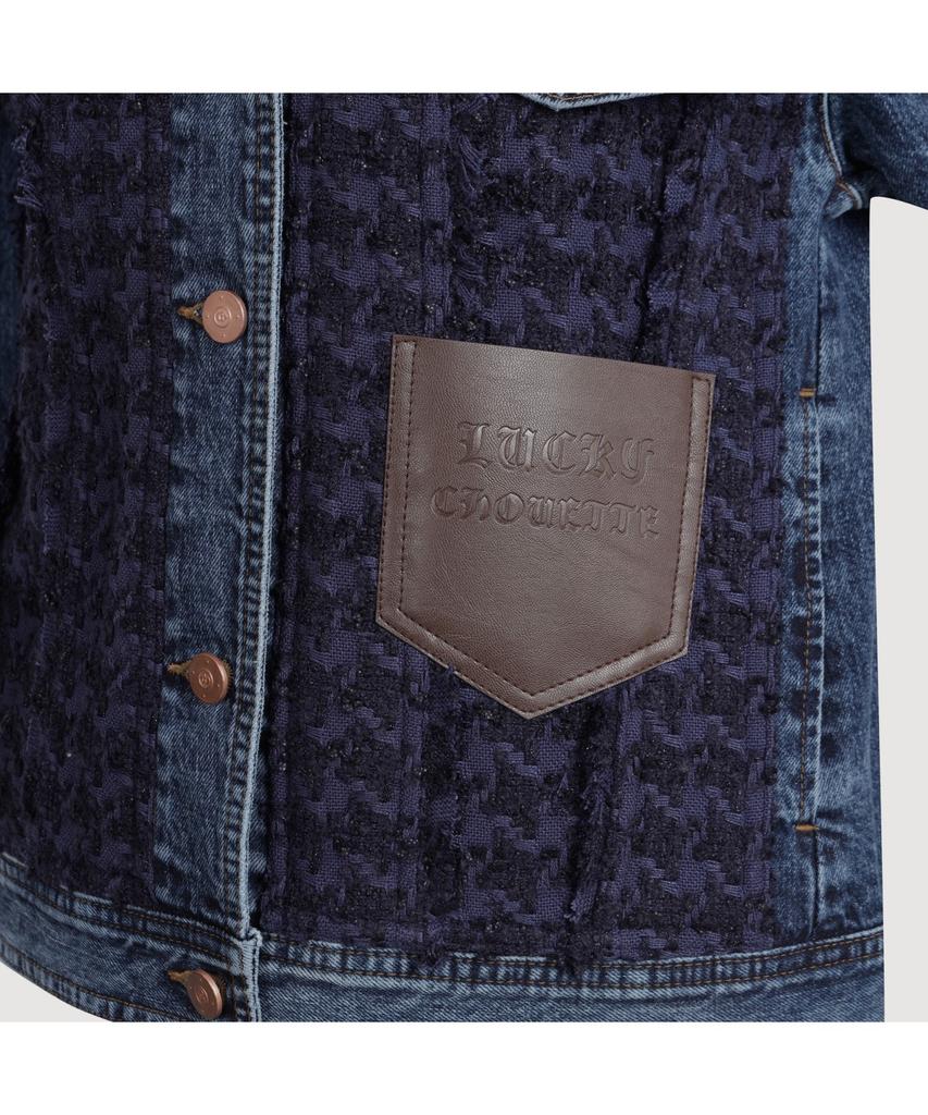 Lucky Chouette Tweed Mix Denim Jacket (Blue) Lfpds25100Bux