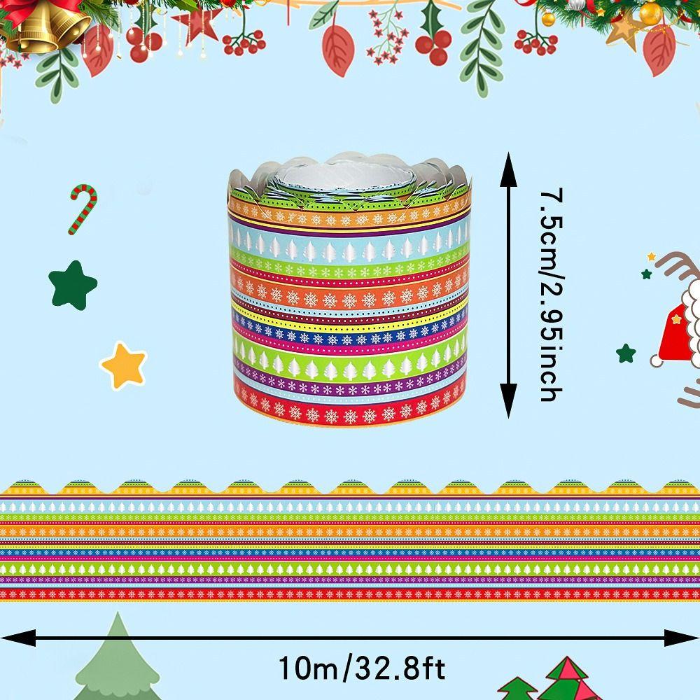 Paper Decorative Stickers No Adhesive Bulletin Board Border New Stickers Christmas