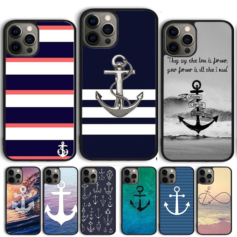 Classical Small Anchors Phone Case Cover For iPhone 17 Air 15 16 14 13 12 Pro Max 11 Pro Max Plus Coque Shell