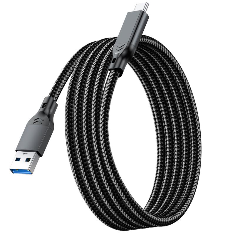 Кабель USB3.2 Type A на USB C Gen2 10 Гбит/с для передачи данных SSD Жесткий диск NVMe 3A 60 Вт Быстрая зарядка для iPhone 15 16 Samsung
