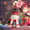Рождественская кукла-гном, милая черная, красная, белая полосатая шляпа и клетчатый наряд, плюшевая кукла-гном, украшение, мини-рождественская елка, плюшевая безликая кукла