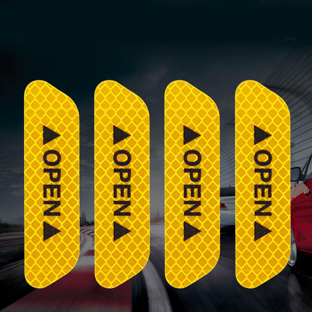 Автомобильные наклейки на дверь со светоотражающей лентой OPEN, 1 комплект