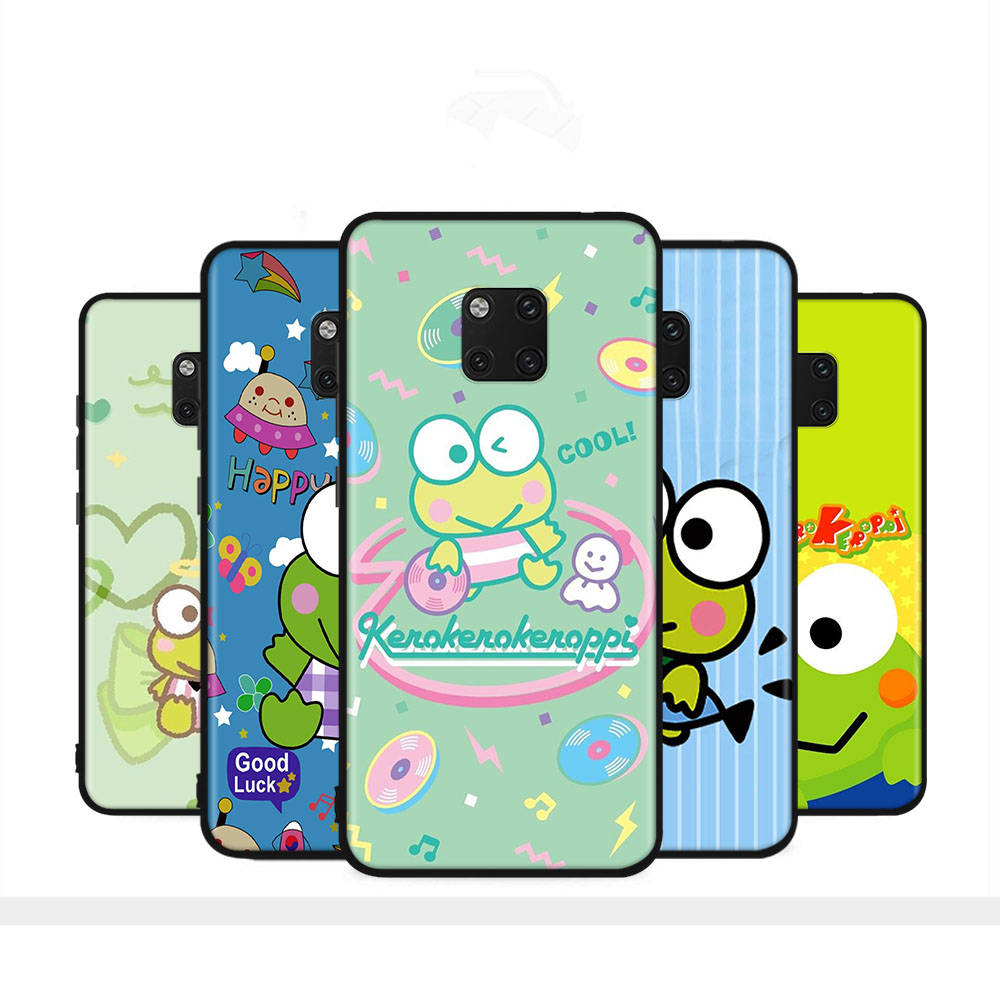 HK18 Cute Keroppi Black Sofe Case for Samsung Note 20 Lite S24 Ultra S23 A03 A05 A06 A11 A71 A15 A16 A13 A24 A25 A33 A52 A53 A50 M55 M35 Plus