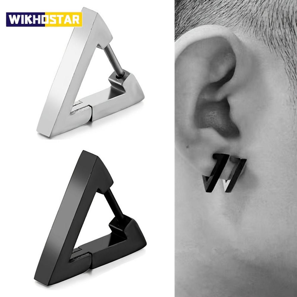 1 PC Punk Triangle Earrings - Unisex, Hypoallergenic Stainless Steel for Modern Style & Durability