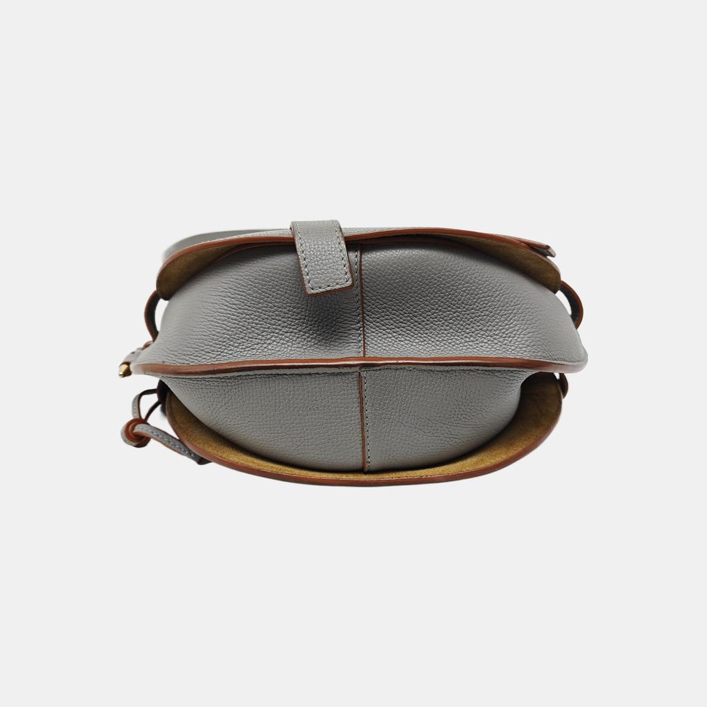 [Pre-Owned] Gate Small Gray Leather Shoulder Bag - Very Good #1XJKNAC