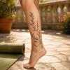 Removable Tattoo Transfers 1 Sheet Temporary Stickers, Waterproof Flowers Leaves Tattoos, Hypoallergenic Tattoos Fake Arm Shoulder Legs Back