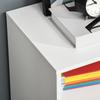 Printer Stand, 2 Drawers, Storage Unit on Casters, Open Shelves, Cupboard, 100 x 35 x 65 cm, White