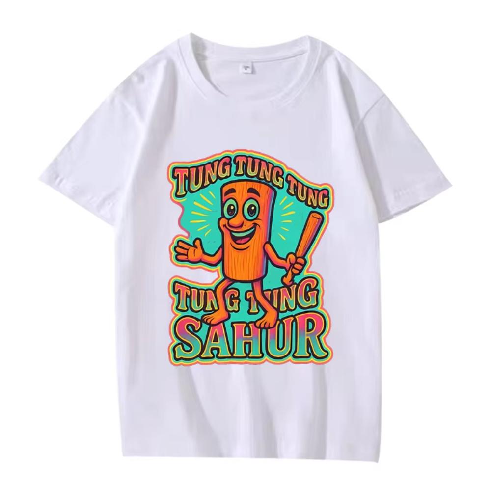 Tung Tung Tung Sahur Italian Brainrot Print T Shirt Men ’s Women Oversized Cotton Fashion Short Sleeve Summer Print Unisex Tops