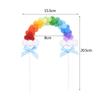 Розовый Синий Радуга Мягкий Помпон Облако Торт Топпер Детский Душ День Рождения Сделай Сам Топ Торт Флажки Украшения Фестиваль Товары Для Вечеринок