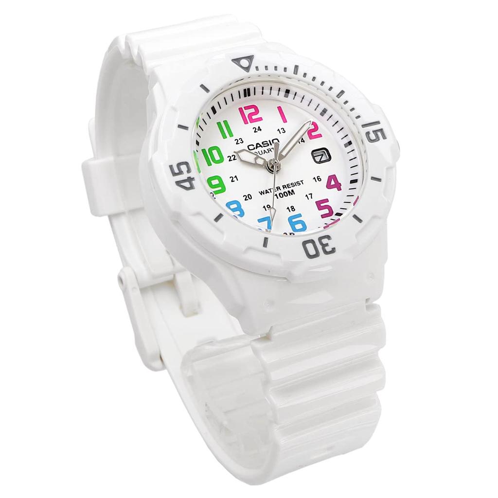 Casio LRW-200H-7BV Аналоговые часы для женщин и детей, глянцевые белые и разноцветные, модель для зарубежного рынка [параллельный импорт]