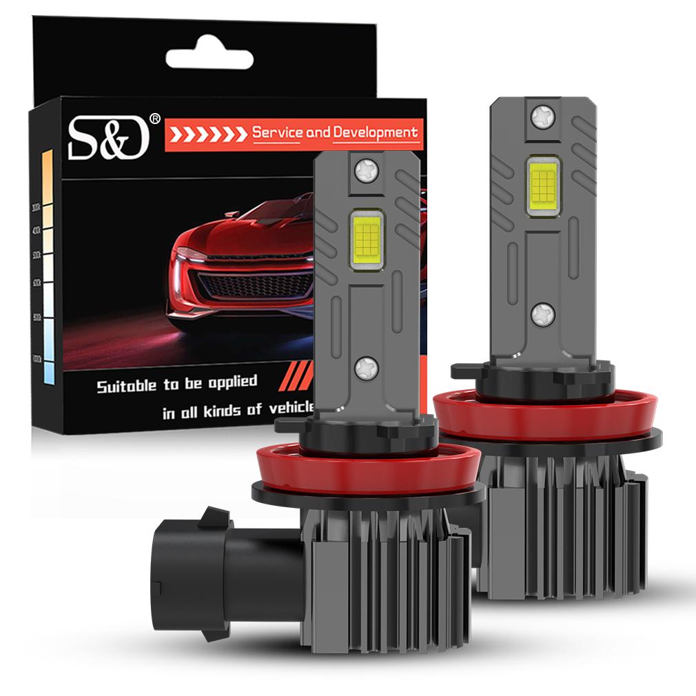 2Pcs 25000LM H8 H11 LED Headlight Bulbs 9005 HB3 9006 HB4 Canbus Car Fog Light 50W Turbo Led Diode Lamp Auto Driving Light 12V 6000K White Plug&Play