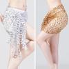 Belly Dance Hip Scarf Sequin Woven Wrap Skirt Hollow Out Mini Skirt Waistband