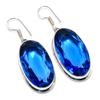 London Blue Topaz Gemstone 925 Sterling Silver Gift Jewelry Earring 2.09"