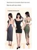 Seamless Backless Push-Up Bra: Thin Strap U-Shape Halter, No Empty Cup, Invisible Nude Women's Tank Top.