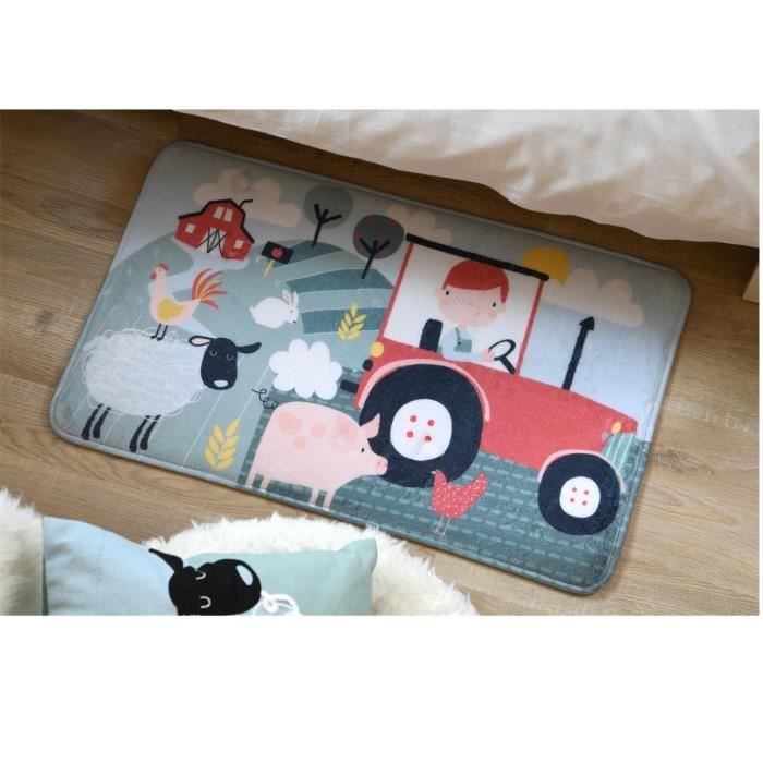 Tapis - Tom À La Ferme - 45 X 75 Cm - Velours - 100% Polyester - Oeko-Tex®
