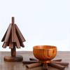 Foldable Wooden Trivet for Hot Dishes Non-Slip Placemats Ornaments Walnut Tree Table Mat Set  Pot