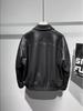 Мужская модная кожаная куртка slim fit высокого класса 2025 года - Весна/Осень, с лацканами, однотонная