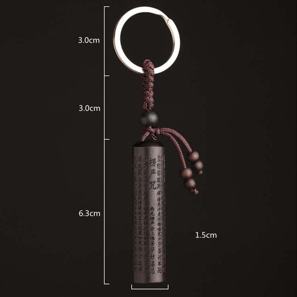 Pendants Shurangama Mantra Interior Accessories Ebony Wood Keychain Car Key Chain Keyfob Key Rings
