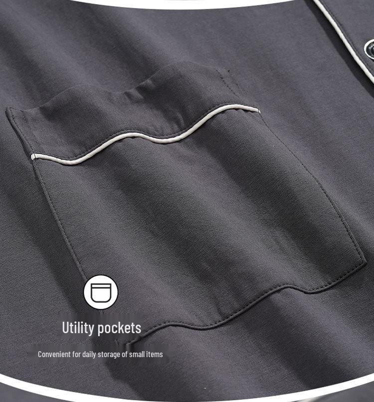 Мужская пижама из хлопка с длинным рукавом на 2024 год - Весенне-осенний комплект домашней одежды для мальчиков-подростков