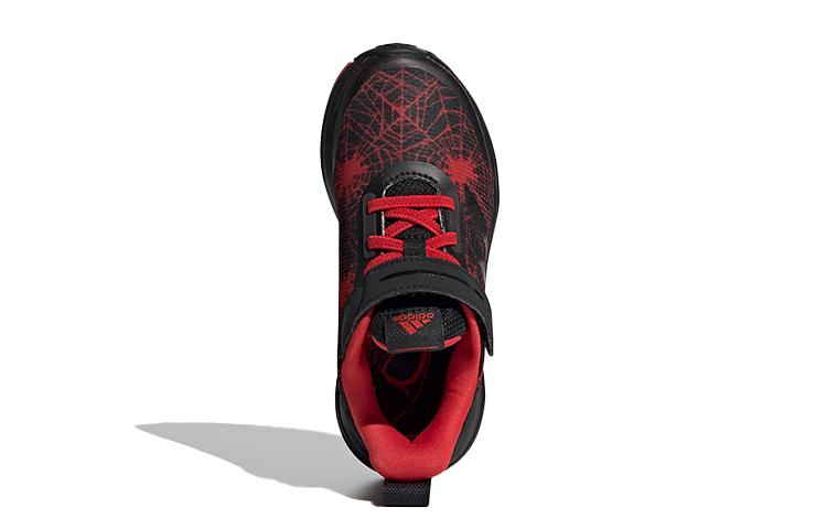 MARVEL x Adidas Fortarun Человек-паук K Износостойкие Дышащие Низкие Детские Беговые Кроссовки Черно-Красные Детские FY1382