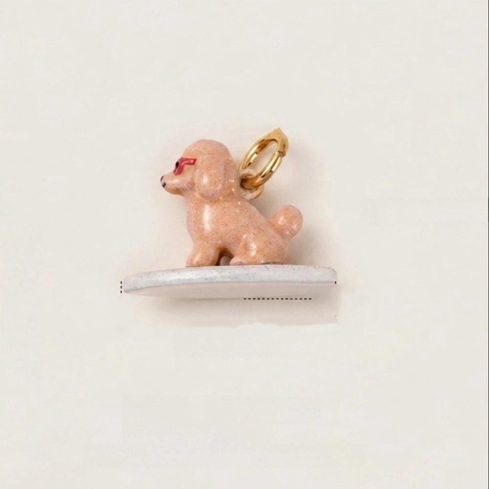 Enamel Jewelry Making Pendant Colorful Dog DIY Pendant Jewelry Accessories Puppy Charm  Vacation