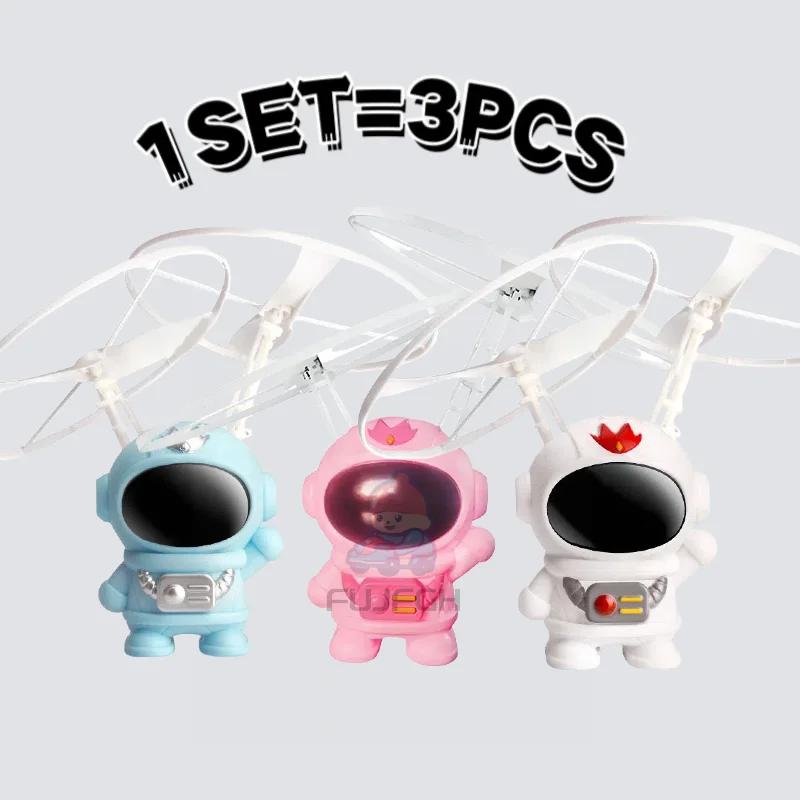Flying Robot Astronaut Toy Aircraft High-Tech Hand-Controlled Drone Interactive Dual Wings with Lights Outdoor Gifts for Kids
