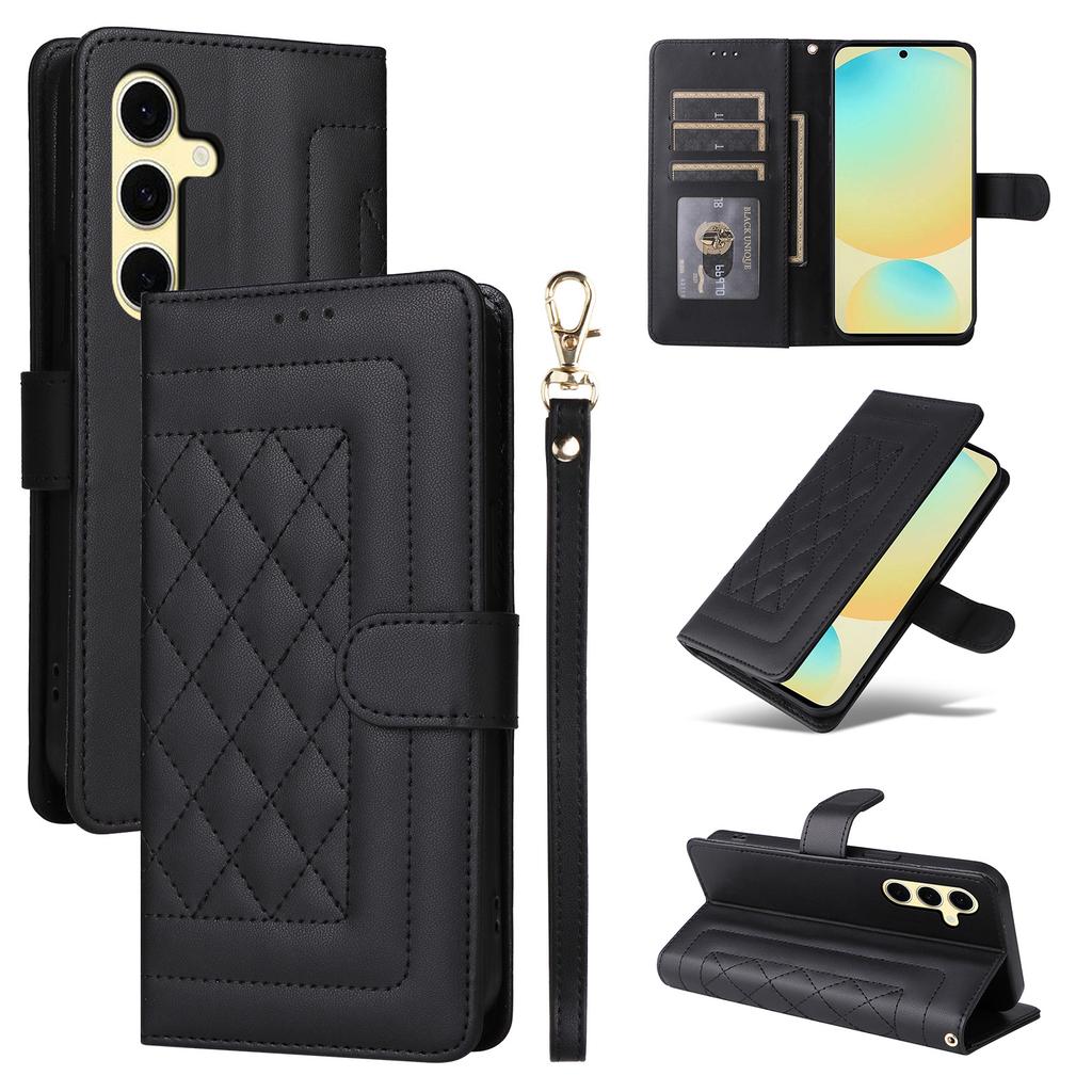 Fe S24 Galaxy Samsung For S24 S23 Ultra S22 S21 Plus A06 A16 A05 A05s A15 A25 A35 A55 A54 A34 A24 Wrist Strap Wallet Cover Case