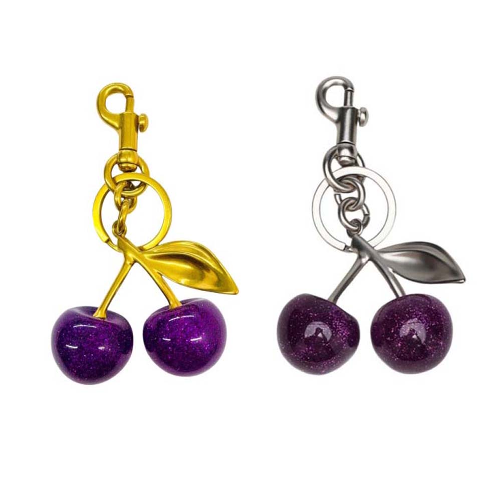 3D Crafts Cherry Keychain Ornaments Cherry Charms Fashion Car Keyring  Lady/Women